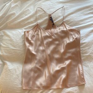 Theory Silk Slip Top size Medium  mauve/champagney pink-nude color